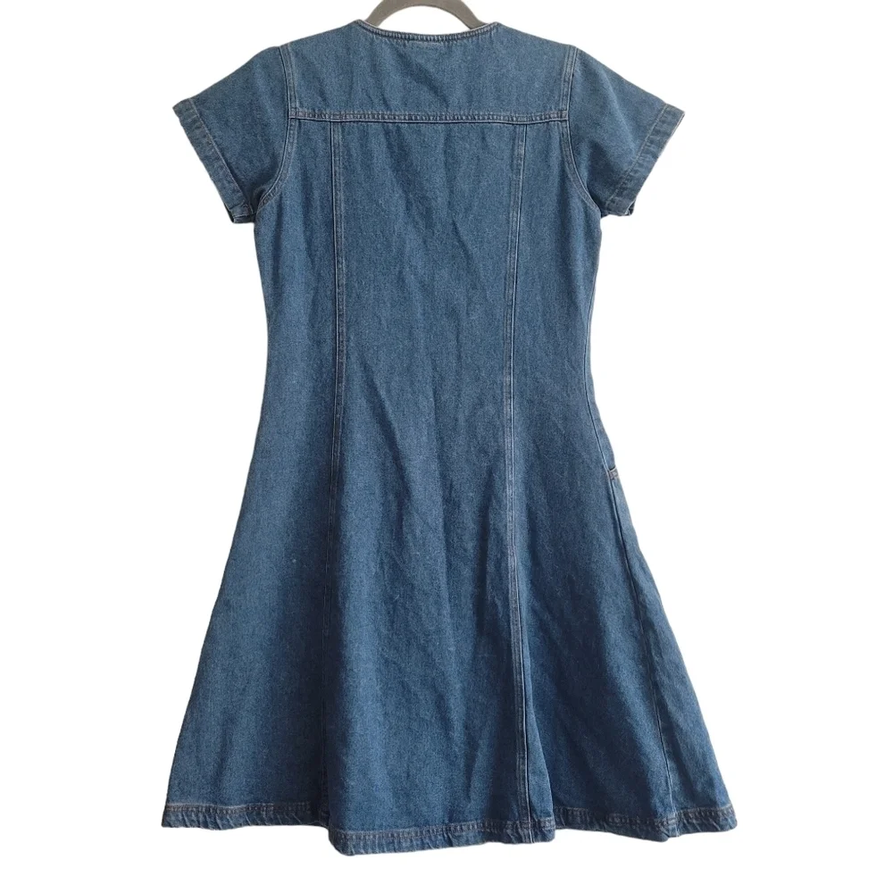 VTG Rough Diamond Girls 14 Denim‎ Fit & Flare Dress Pockets Y2K